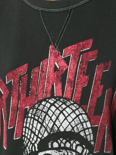 Shop R13 Skull Print Distressed Sweatshirt