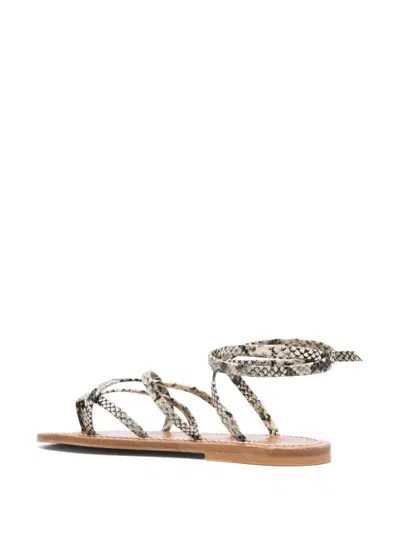 Kjacques Python Effect Gaia Sandals In Black