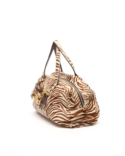 Prada Zebra Fur Shoulder Bag In Multi