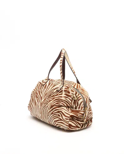 Prada Zebra Fur Shoulder Bag In Multi