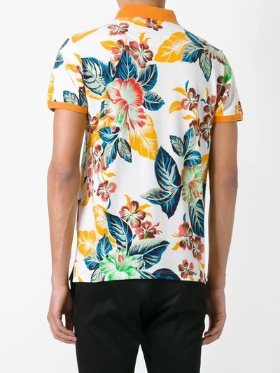 Shop Etro Floral Print Polo Shirt In White