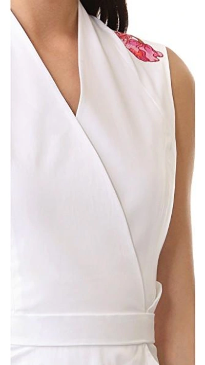 Shop Carven Sleeveless Dress In Blanc Optique
