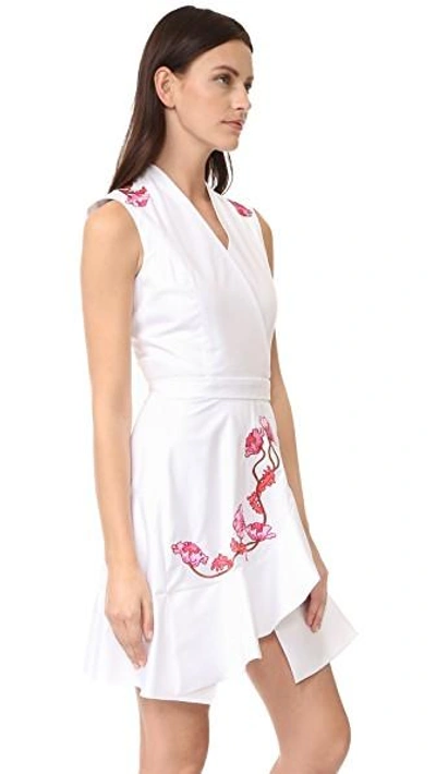 Shop Carven Sleeveless Dress In Blanc Optique