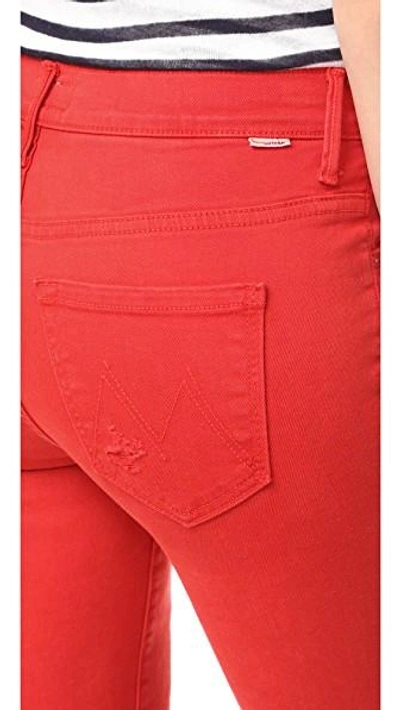 Shop Mother Insider Crop Fray Jeans In Firecracker