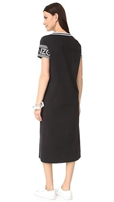 Shop Kenzo Cotton Skate Jersey Dress In Black