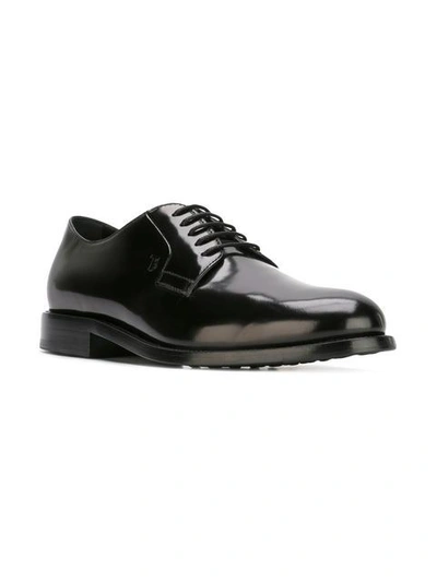 Shop Tod's Lace Up Derby Shoes In Black