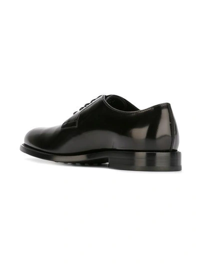 Shop Tod's Lace Up Derby Shoes In Black