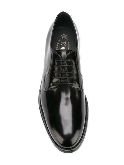 Shop Tod's Lace Up Derby Shoes In Black