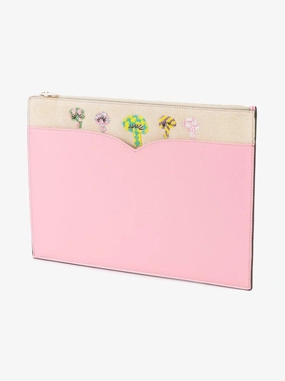 Shop Olympia Le-tan Clutch Mit Pilz-applikationen In Pink/purple