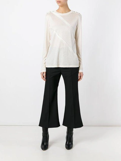 Shop Maison Margiela Diagonal Layer Long Sleeve Top