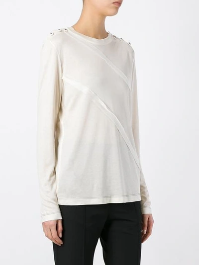 Shop Maison Margiela Diagonal Layer Long Sleeve Top