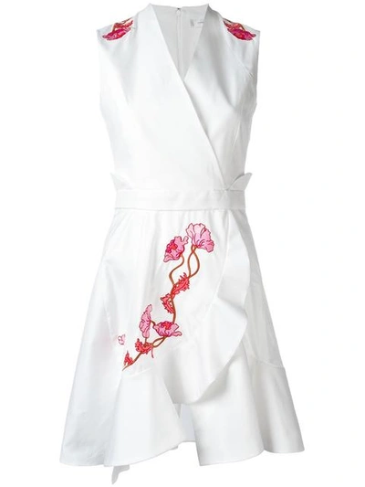 Shop Carven Embroidered Flower Dress In White