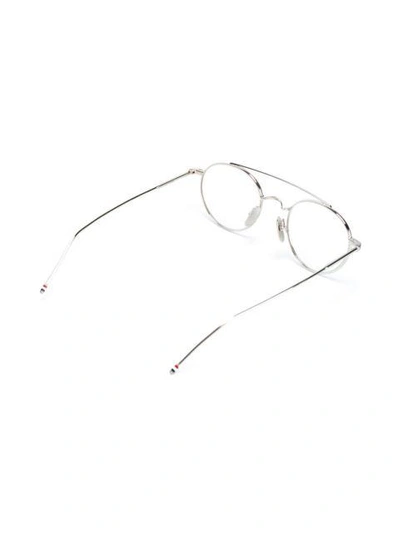 Shop Thom Browne Round Frame Glasses In Metallic
