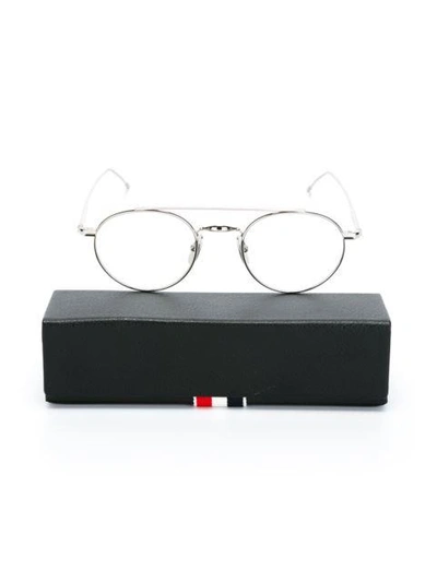 Shop Thom Browne Round Frame Glasses In Metallic