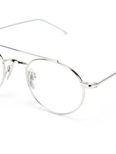 Shop Thom Browne Round Frame Glasses In Metallic