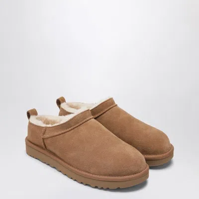 Ugg Chestnut Brown Mutton Leather Classic Micro Boots