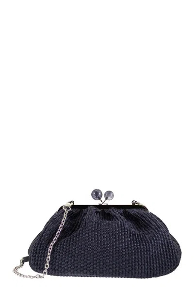 Max Mara Medium Raffia-effect Pasticcino Bag In Blue