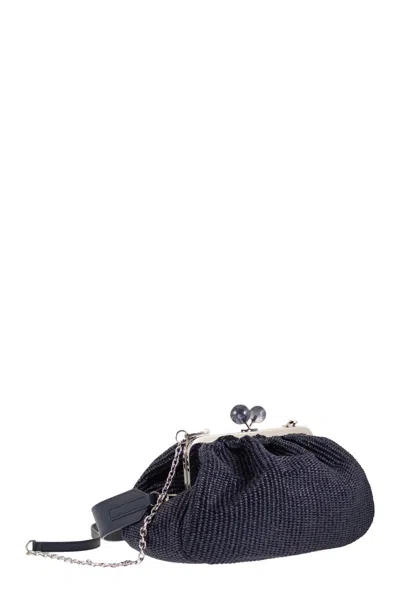 Max Mara Medium Raffia-effect Pasticcino Bag In Blue