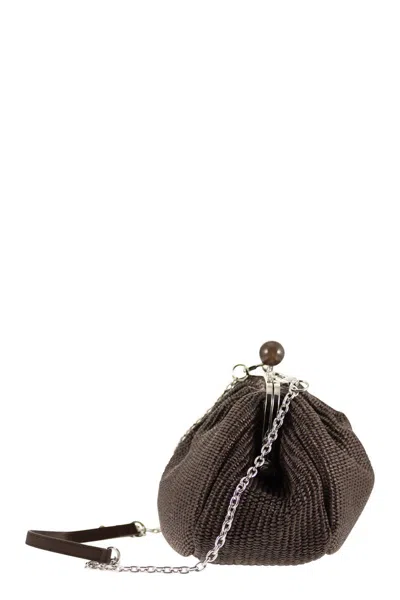 Max Mara Medium Raffia-effect Pasticcino Bag In Brown