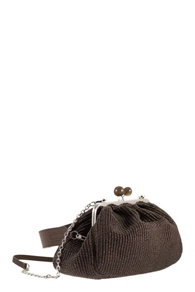 Max Mara Medium Raffia-effect Pasticcino Bag In Brown