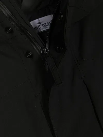 Stone Island Down Jacket In Black