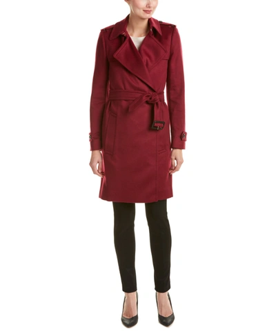 Burberry Tempsford Cashmere Wrap Trench Coat' In Cherry