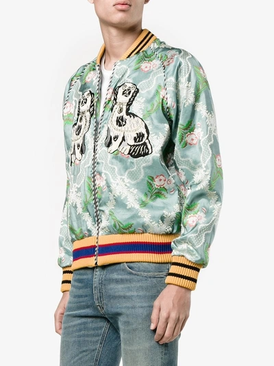 Shop Gucci Floral Jacquard Embroidered Bomber