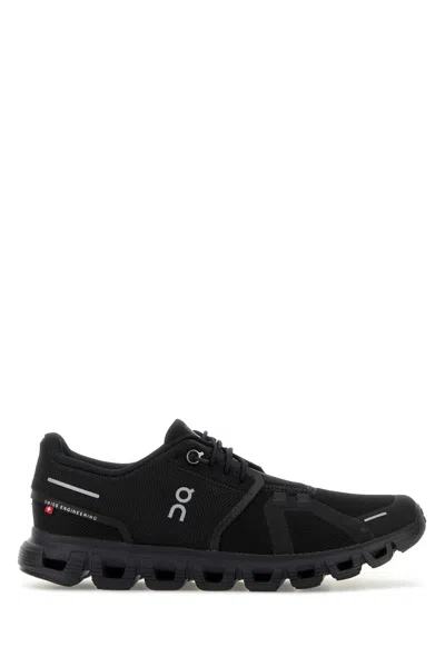 On Breathable Mesh Sneakers With Distinctive Segmented Sole In Black