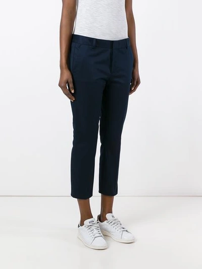 Shop Dsquared2 Slim Cropped Trousers - Blue