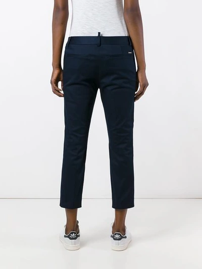 Shop Dsquared2 Slim Cropped Trousers - Blue