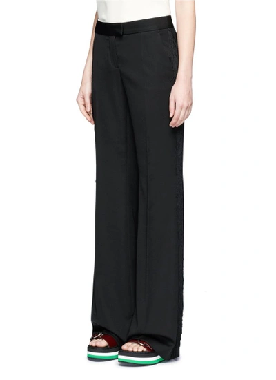 Shop Stella Mccartney 'electra' Fringed Wool Tuxedo Pants