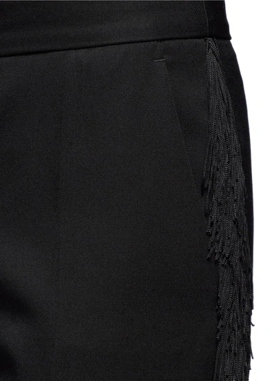 Shop Stella Mccartney 'electra' Fringed Wool Tuxedo Pants