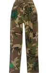 MARC JACOBS Embellished camouflage-print cotton-twill tapered pants