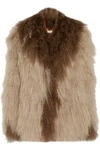 SAKS POTTS Grain two-tone shearling coat