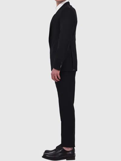 Tonello Single-breasted Wool Suit In Black