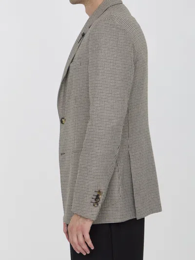 Lardini Houndstooth Jacket In Gray