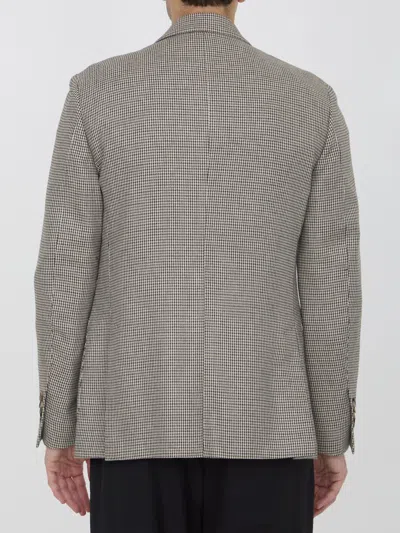 Lardini Houndstooth Jacket In Gray