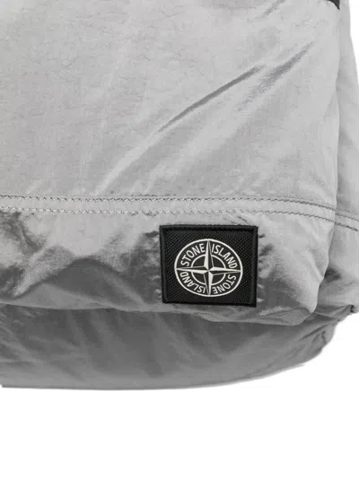 Stone Island Backpack Adjustable Straps Front Zip Pocket Handle In Orange