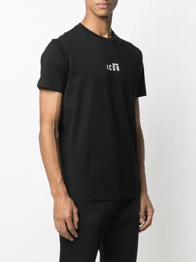 Dsquared2 Black White Cotton T-shirt In Black
