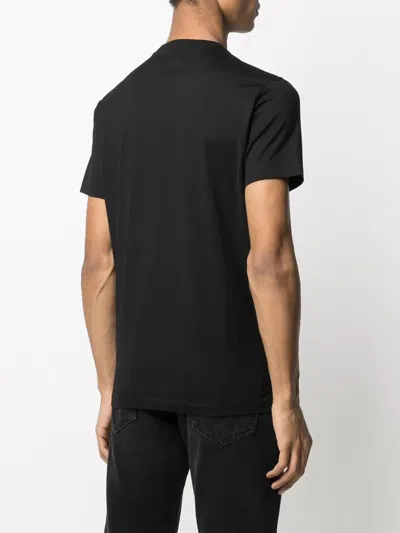 Dsquared2 Black White Cotton T-shirt In Black