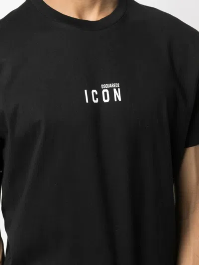 Dsquared2 Black White Cotton T-shirt In Black