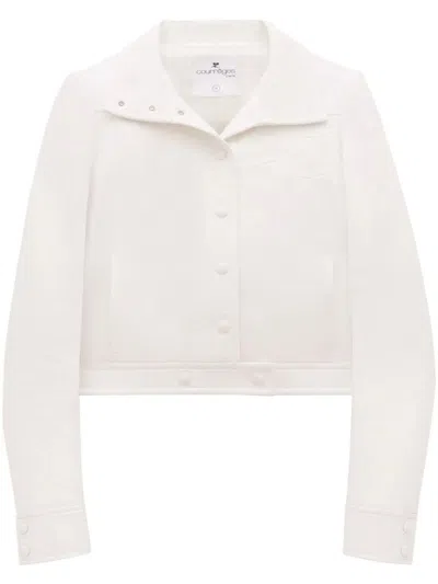 Courrèges Press-stud Cropped Jacket In White