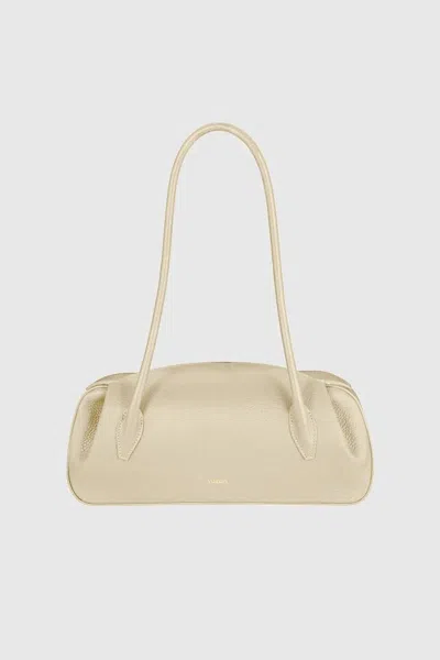 Yuzefi Shoulder Bag Long Handles Rectangular Design In Nude