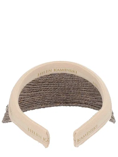 Helen Kaminski White 10 Hat In Pattern