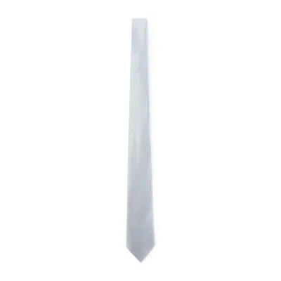 Giorgio Armani Aqua Blue Solid Tie In Gray