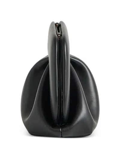 Themoirè Pleated Rectangular Soft Structure Clutch Bag In Black