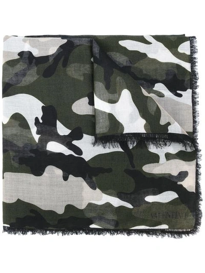 Shop Valentino Camouflage Scarf