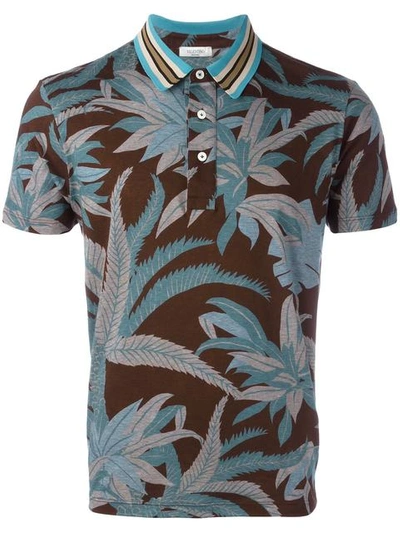 Valentino Tropical Print Polo Shirt In Multicolor