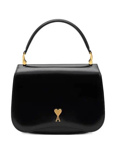 Ami Alexandre Mattiussi Black Handbag With Adc Patch On The Front And Adjustable And Removable Shoulder Strap In Leather Wom