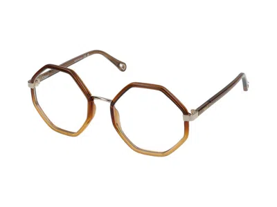 Chloé Oversized Geometric-frame Glasses In Brown